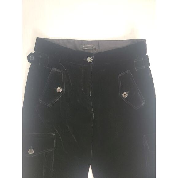 BCBG Max Azria Velour Capri Pants Size 2 Cargo 21" Inseam Black - Picture 5 of 13